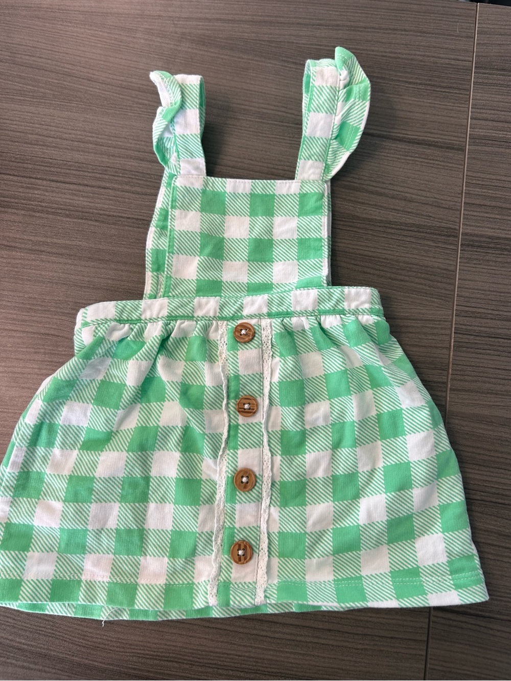 wonder nation Green and White Gingham Sundress